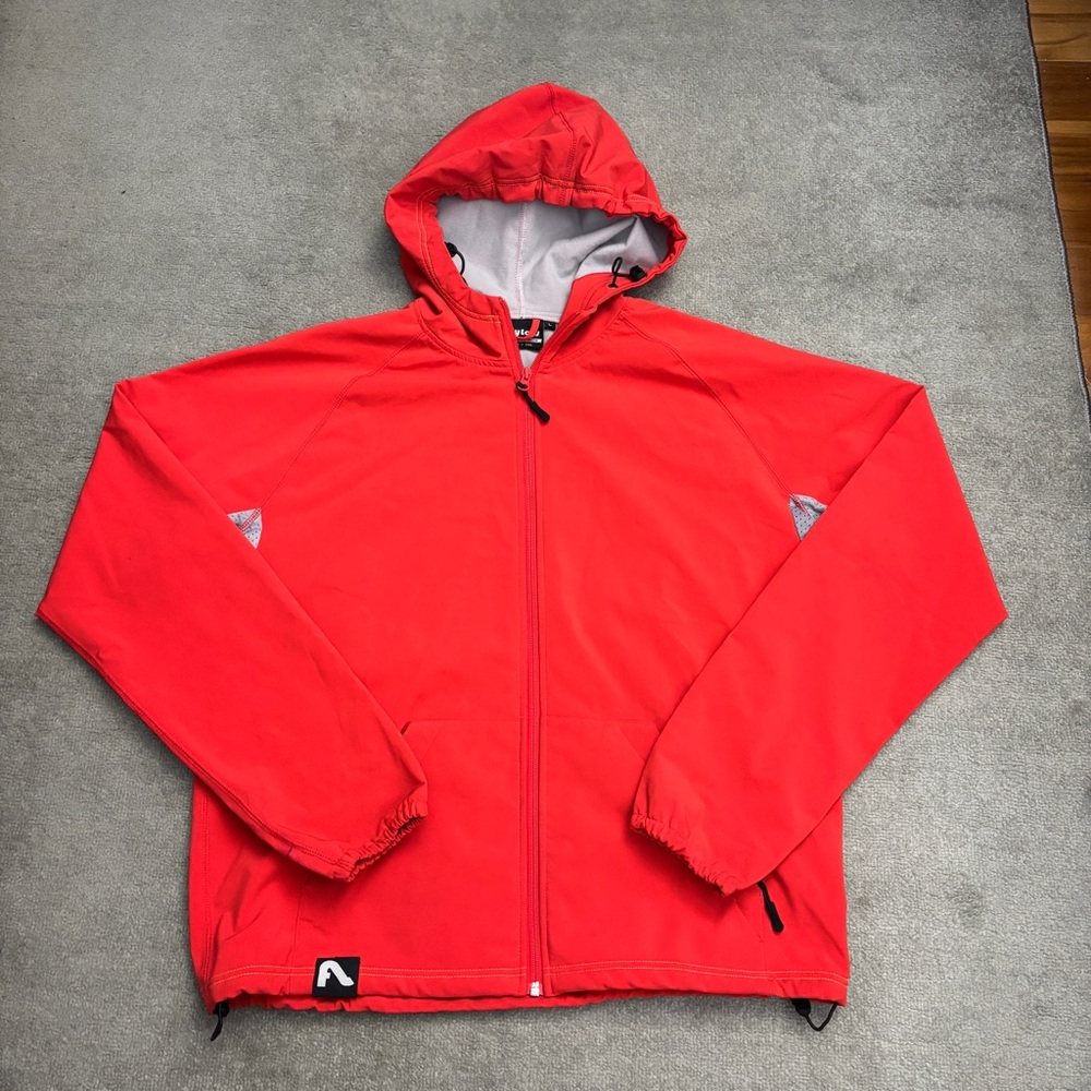 Flylow Hooded Softshell Full Zip Wind Breaker Jacket Red Men’s